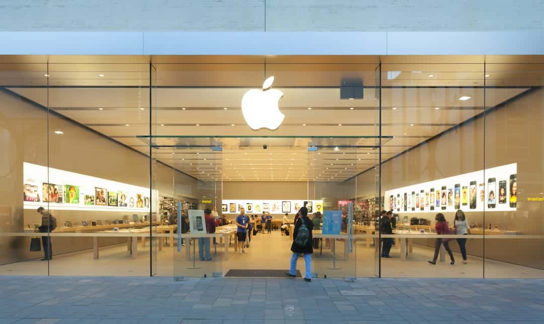 The shop window of the Apple store 