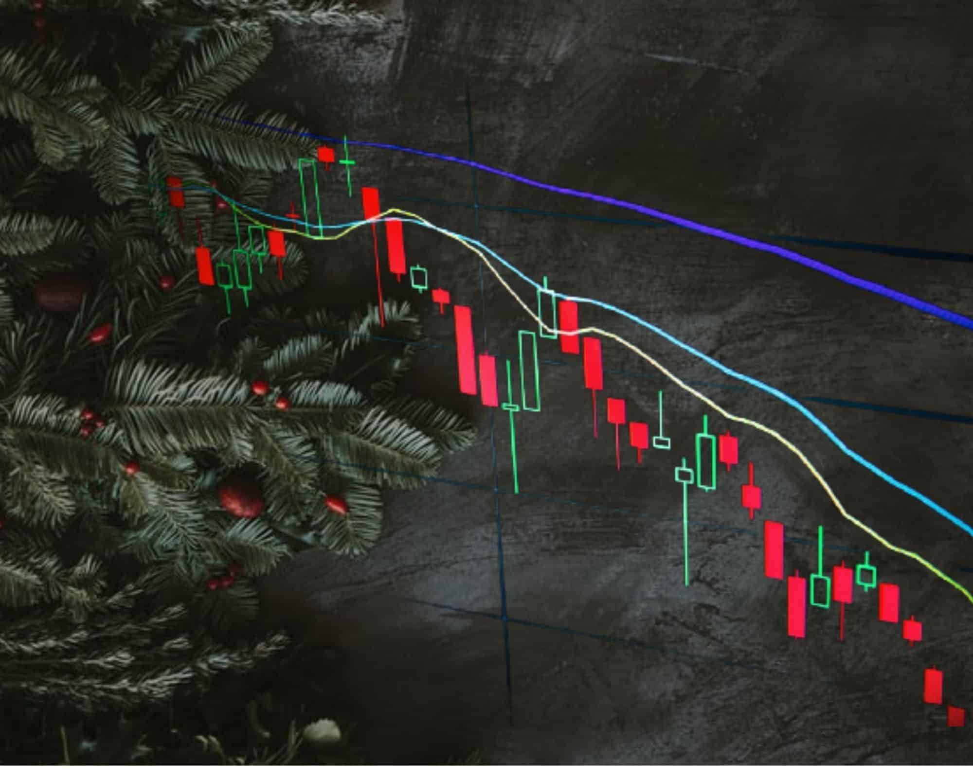 Christmas tree and stock graph