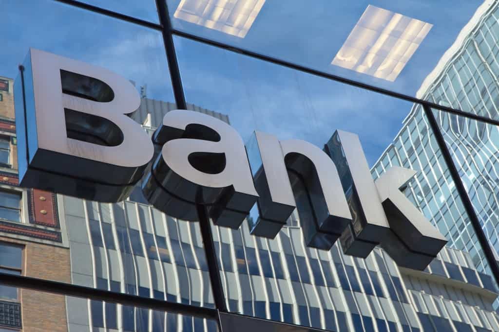 A Bank sign letters