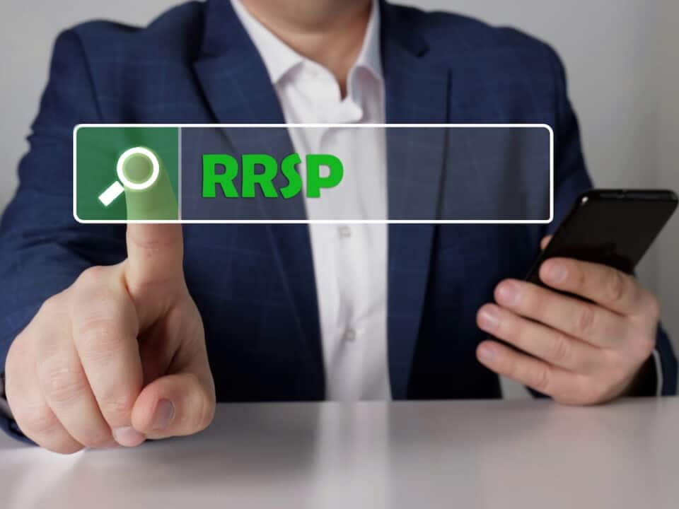 a person choosing RRSP icon on the touchscreen