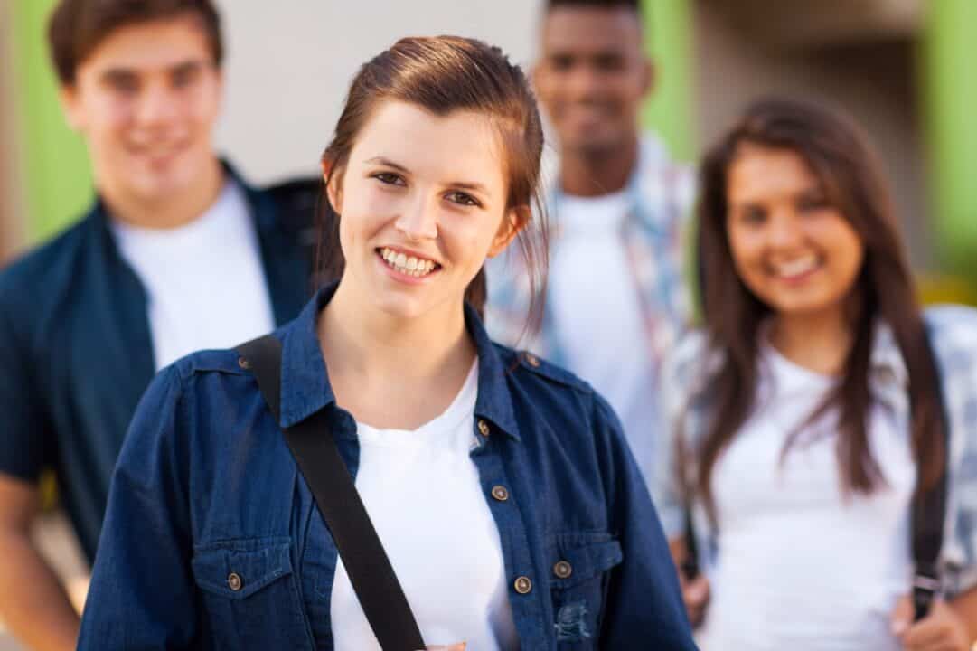 a group of high school students