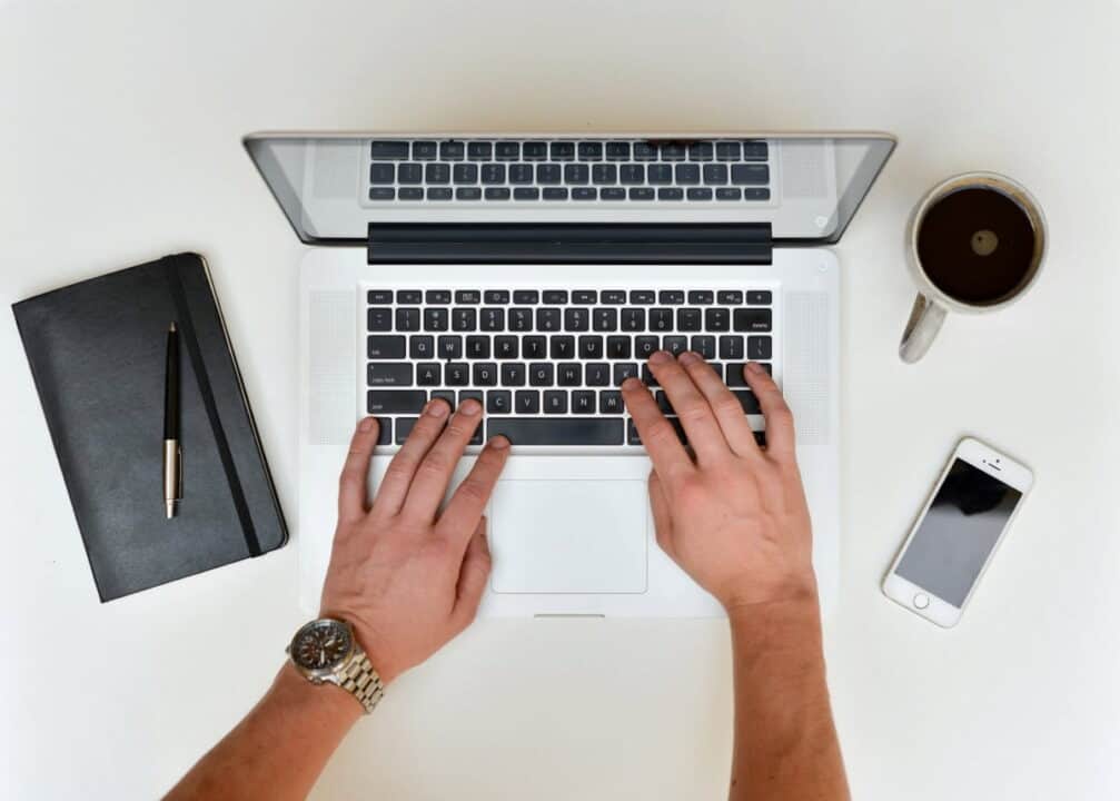 a person working on the laptop