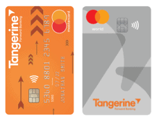 cash back and world master cards by Tangerine