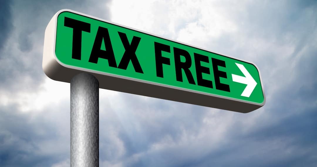 Tax Free sign showing the way