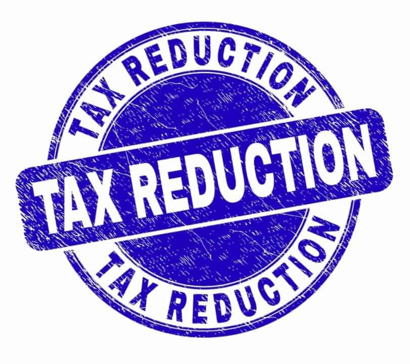 Tax reduction blue stamp