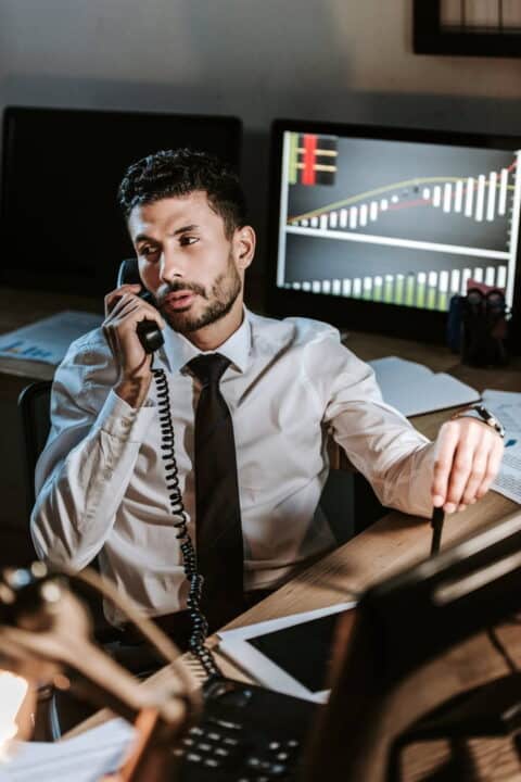 a man speaking on the phone