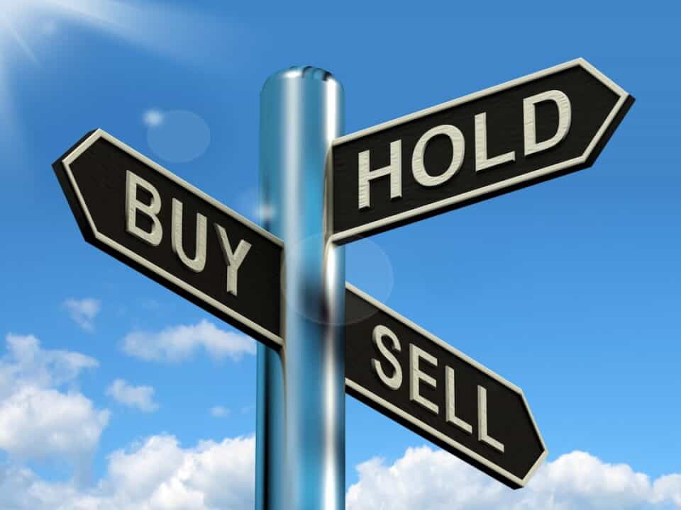 arrows showing the way to Buy, Hold and Sell directions