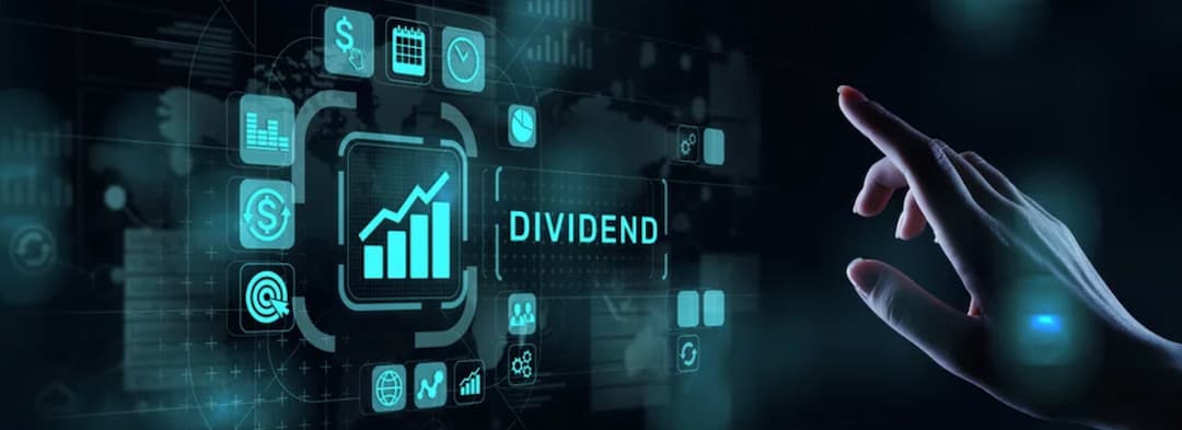 a person choosing an option related to dividend on panel with icons