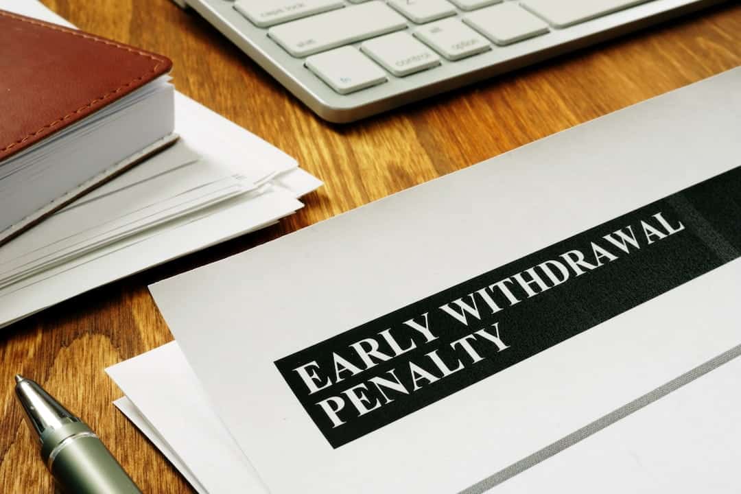 Early withdrawal penalty letter on the desk
