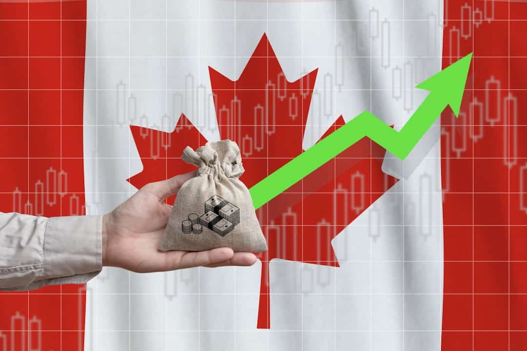 profit concept illustration with Canadian flag in the background