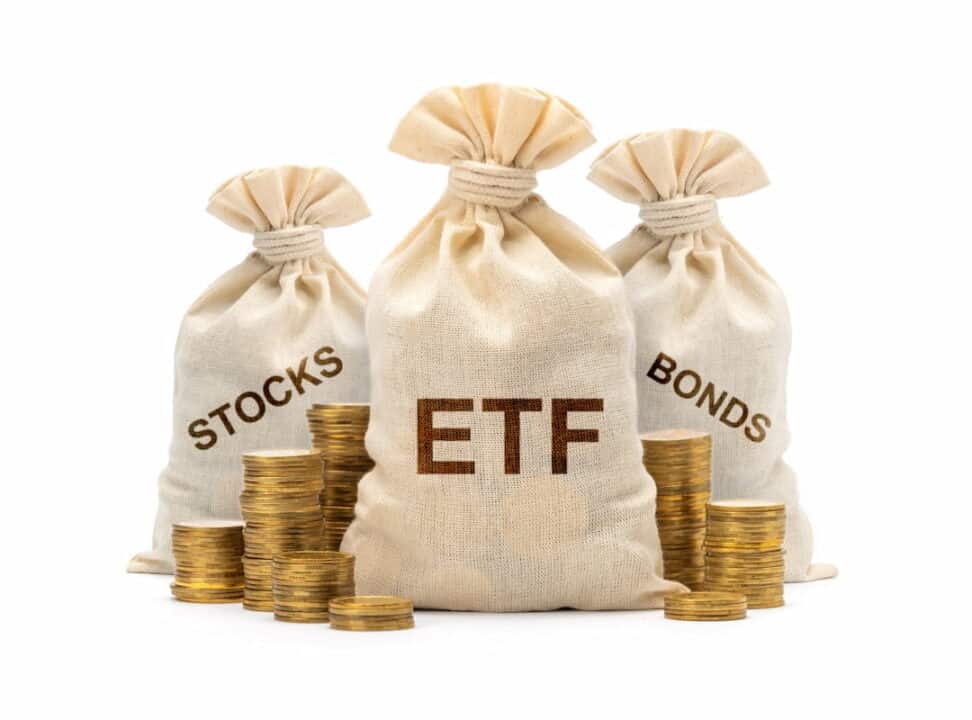 ETF, stocks and bonds bags