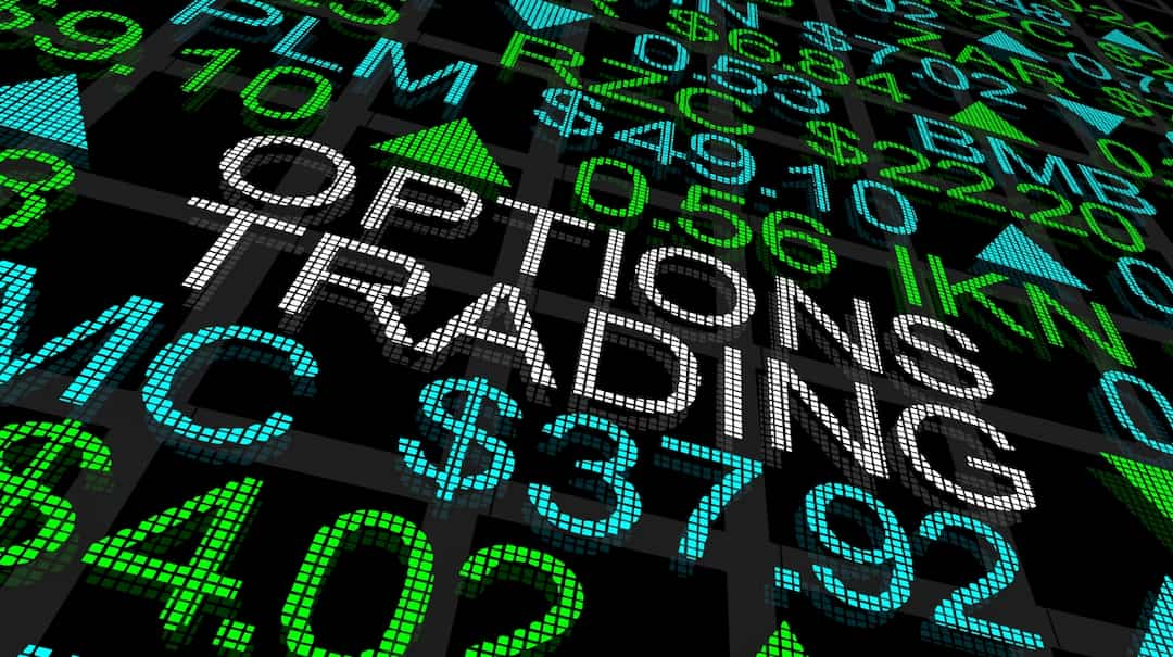 Option trading note, numbers and indexes on the board